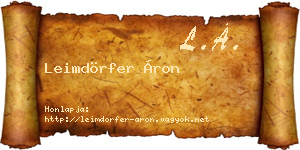 Leimdörfer Áron névjegykártya